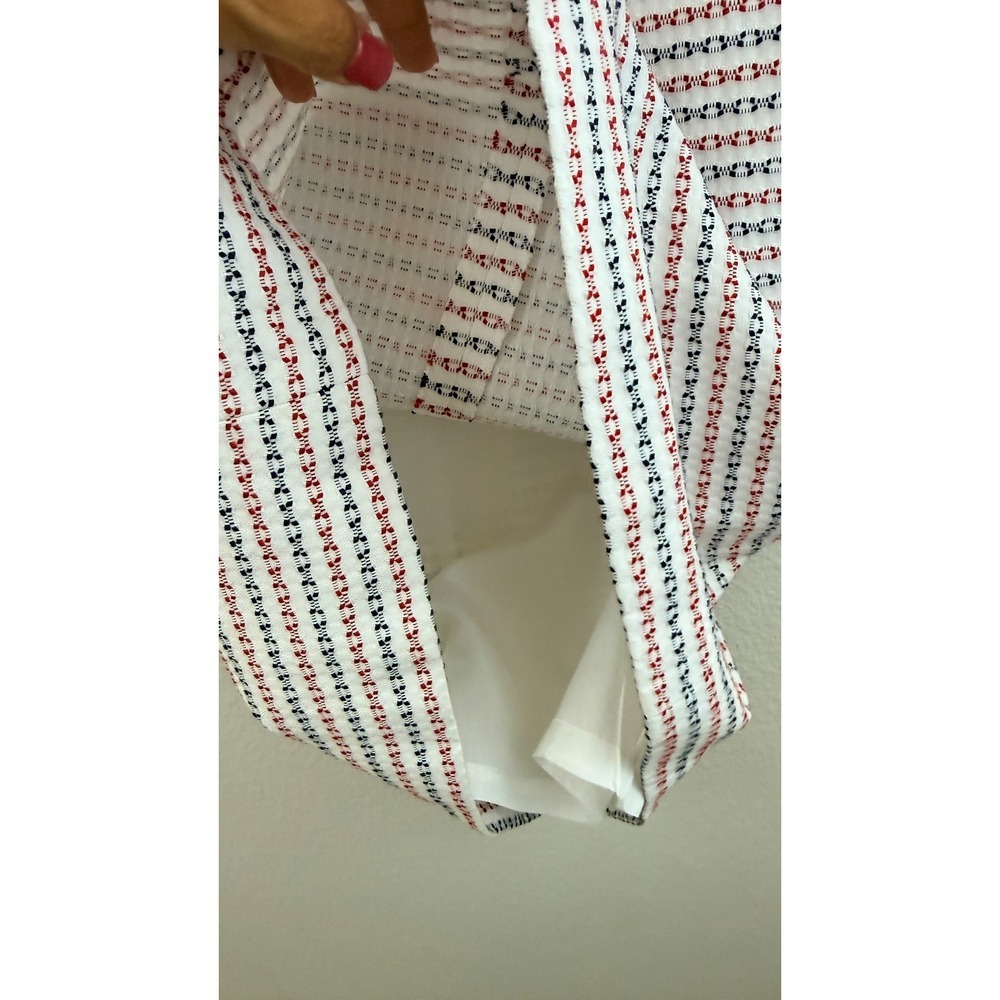 Preppy Mod Brooks Brothers White Red Blue Tweed Sleeveless Shift Dress Size 0 - Picture 9 of 11